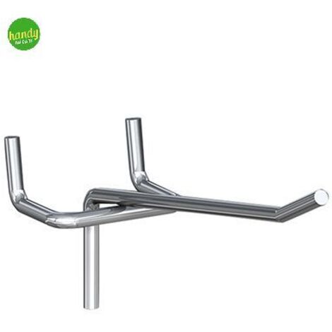 ganci singoli in metallo per pannello forato - 10 cm. - 10 pz.