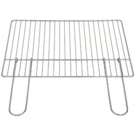 GRIGLIA BARBECUE IN TONDINO CON MANICI RICHIUDIBILI ACCIAIO CROMATO 56X40 CM