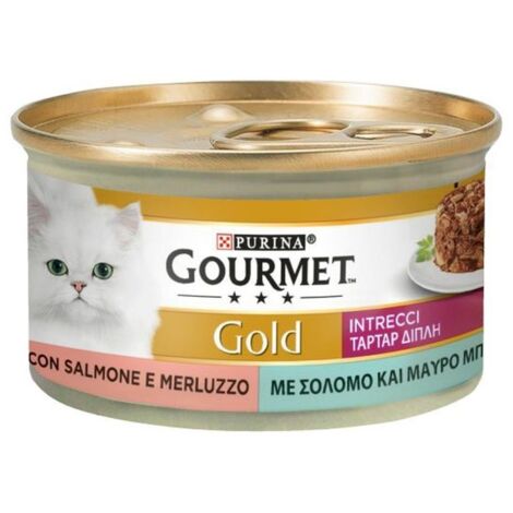 purina gourmet gold intrecci di gusto salmone e merluzzo per gatti - 85 gr