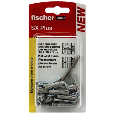 tasselli in nylon w 100 sx plus 8 k con vite