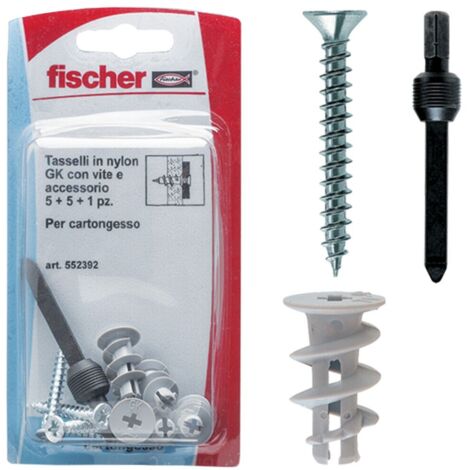 FISCHER Tassello in nylon gks k con vite testa svasata piana per cartongesso