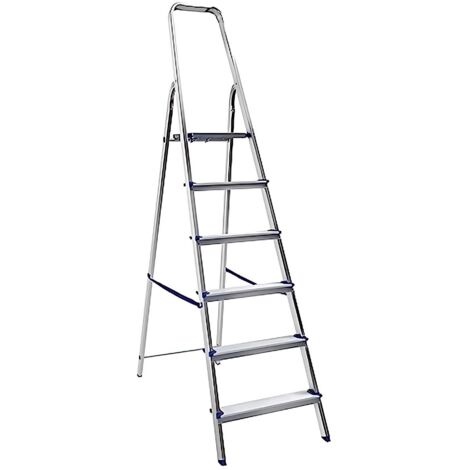 scala "piuma" in alluminio con 6 gradini 52x104x178 cm