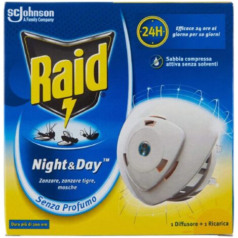 diffusore elettrico antizanzare raid "night and day"