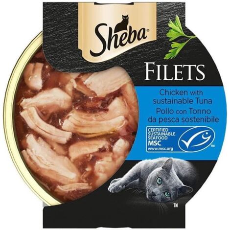 sheba - umido per gatti filets pollo e tonno al naturale 60 gr