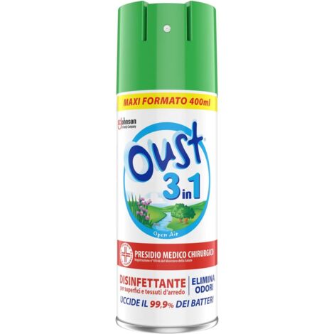disinfettante spray elimina odori oust "open air fresh garden" 3 in 1 400 ml