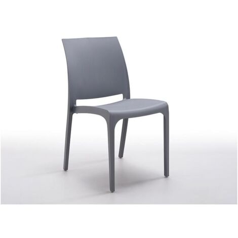 sedia da esteno elica garden "volga" in polipropilene grigio chiaro 46x54x80 cm
