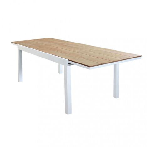 tavolo da giardino allungabile elica garden "cayman" in alluminio bianco e polywood 160/240x95x74 cm