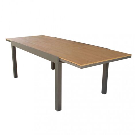 tavolo da giardino allungabile elica garden "cayman" in alluminio e polywood taupe 160/240x95x74 cm (1/5)