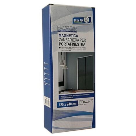 zanzariera magnetica per portafinestra "easy fix" nera con chiusura centrale automatica 120x240 cm (1/4)
