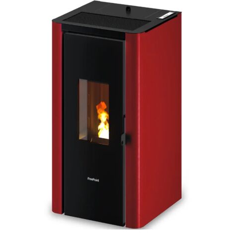 stufa a pellet ermetica freepoint "indigo 7 t2" bordeaux 7 kw (1/4)