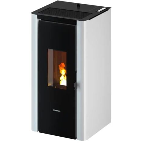 stufa a pellet ermetica freepoint "indigo 7 t2" bianco 7 kw (1/2)