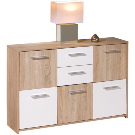 Buffet Inter Link laminato finitura rovere e bianco laccato