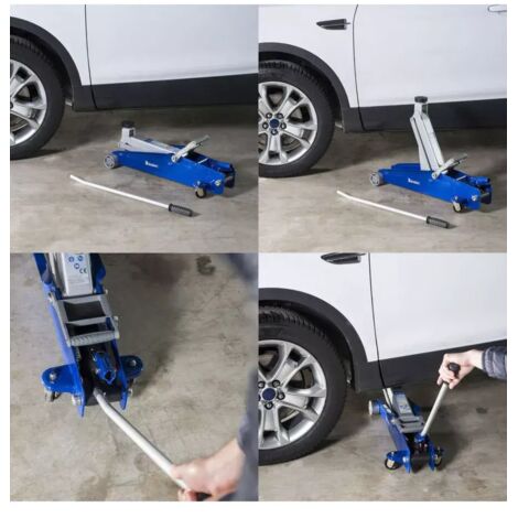 Cric Idraulico A Carrello Professionale 2 Tonnellate Per Auto – Compatibile Land Rover Range Rover Sport – Con Valigetta E 4 Ruote - 3