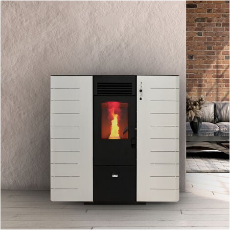 Stufa A Pellet Slim Canalizzata Canadian Stove Slim C Bianco Kw