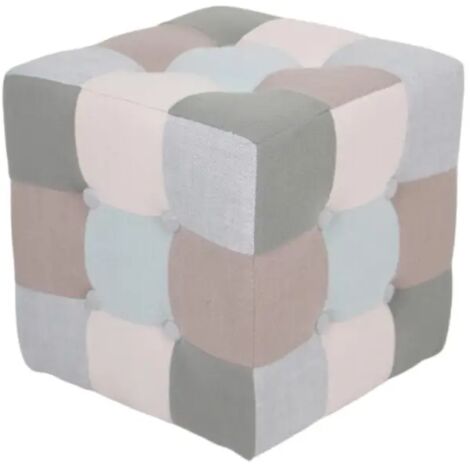 pouf bellahome "patch" in tessuto multicolore 35x35x35 cm