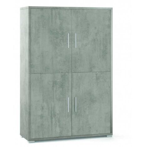 Armadio 4 ante e 4 ripiani interni h161 l108 p41 cm colore cemento 834k sarmog - Sarmog