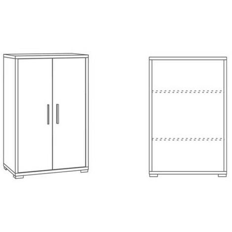 Mobile 2 ante portascope bianco fiammato, 63x183x34 cm