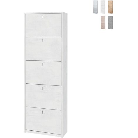 Kit scarpiera 5 ante a ribalta h190 l63 p29 cm finitura bianco ossido sarmog sk565k - Sarmog