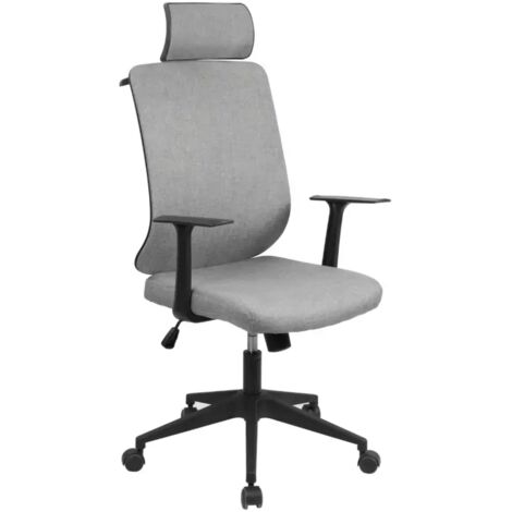 HOMCOM Sedia Da Ufficio In Pelle Sintetica Grigio Chiaro - Altezza Regolabile 94-104cm - Con Braccioli E Ruote - Carico Max 120kg - 3