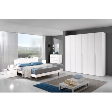 letto matrimoniale "giotto" bianco graffiato, 170x193x87 cm