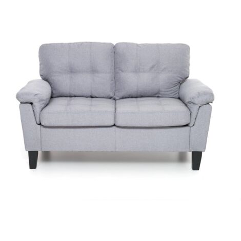 divano "denver" 2 posti tessuto grigio 145x95x78 cm (1/2)