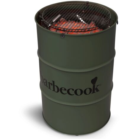 barbecue a carbone barbecook "barrel edson" verde militare diametro 47,5 cm
