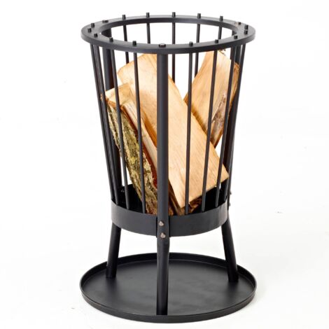 braciere per legna barbecook "modern ronda" in acciaio nero, diametro 42,5 cm