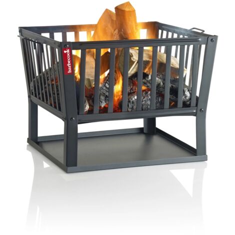 braciere per legna barbecook "classic squadra" in acciaio nero, 62x62 cm (1/5)