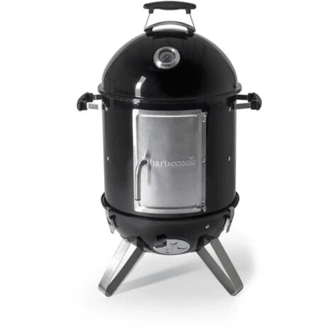 Barbecook Oskar M 3-in-1 smoker, affumicatore, barbecue e braciere per affumicatura a caldo e a freddo, smalto nero, griglia 44cm, 61X54X112cm
