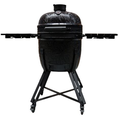 barbecue a carbonella barbecook "kamal 2.0" in ceramica nero con griglia 46 cm