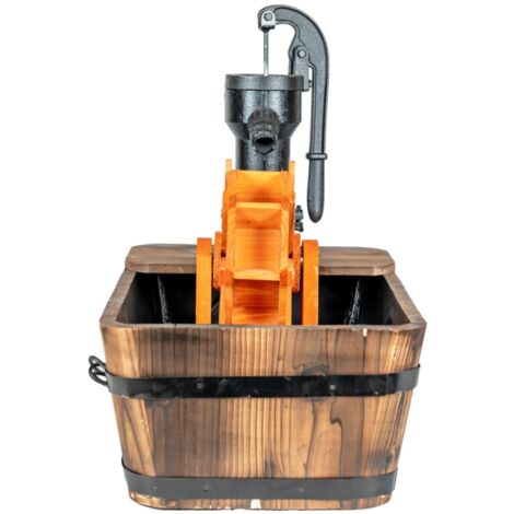 DARLUX Ruota Ad Acqua Decorativa In Legno - Mulino Da Giardino Con Grondaia, Altezza 42cm | Effetto Cascata Naturale - Foto 4