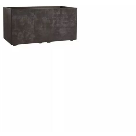 fioriera da esterno deroma "millenium" rettangolare in resina colore marrone, 79x39x39 cm