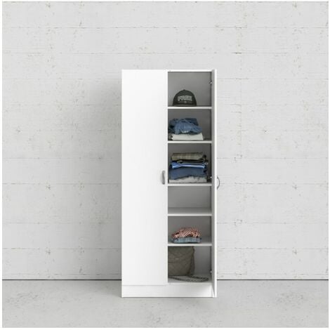 armadio bianco multifunzione, 69x35x170 cm