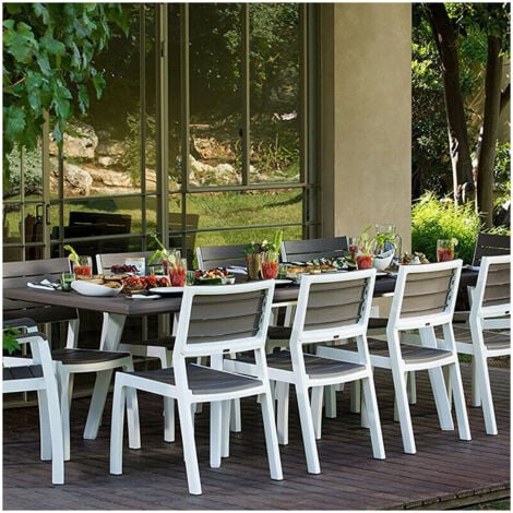 tavolo da esterno allungabile keter "harmony" in polipropilene cappuccino 162/241x100,5x76,5 cm