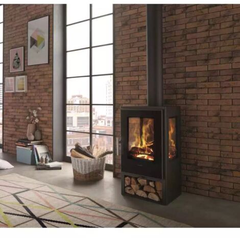 stufa a legna panadero "condor 3v" grigio 8 kw