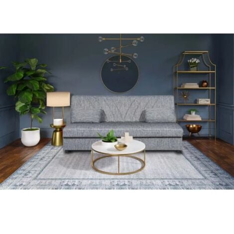 divano letto 3 posti fiji grigio con cassettone contenitore, 184x80x86 cm