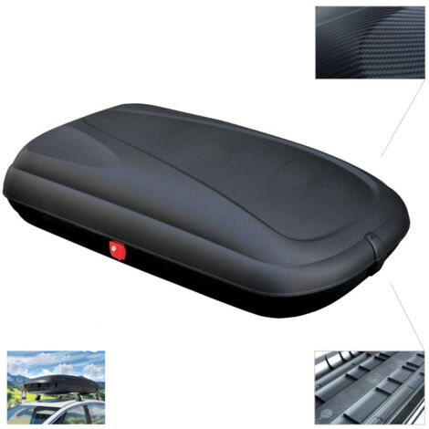 Box tetto VDPBA320L look carbonio + barre portatutto K1M per Opel Astra