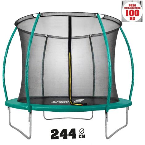 tappeto elastico per bambini con rete modello "pump", diametro 244 cm (1/5)
