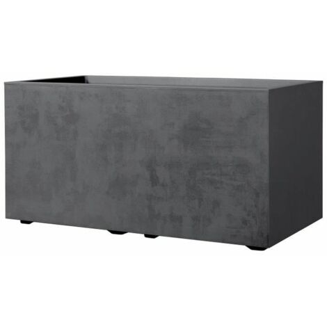 fioriera da esterno deroma "millenium" rettangolare in resina colore antracite, 79x39x39 cm
