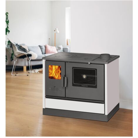 cucina a legna con forno 7,7 kw bianca