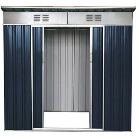 casetta in lamiera zincata da esterno domus grigio con tetto piatto 173x145x200 cm