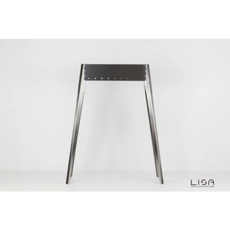 cuocispiedini a carbonella lisa "miami 500" in acciaio inox 60x36x83 cm