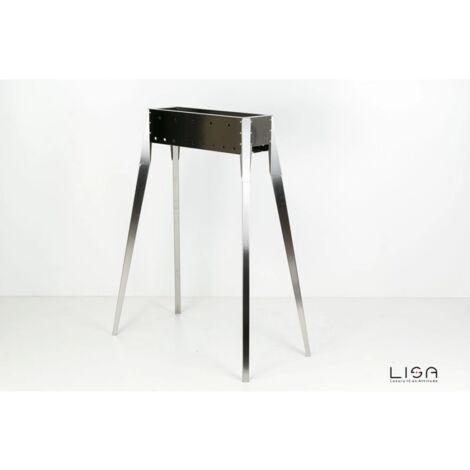 cuocispiedini a carbonella lisa "miami 500" in acciaio inox 60x36x83 cm