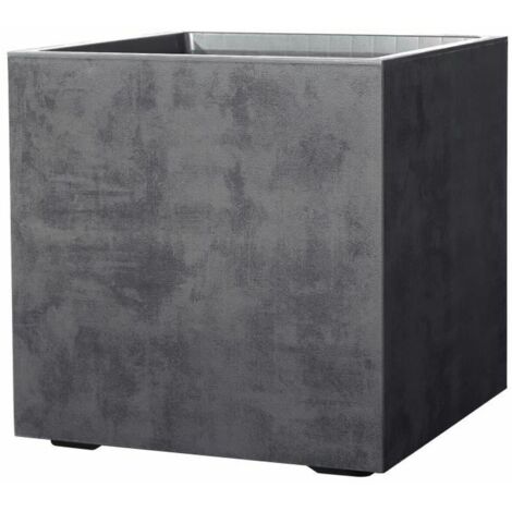 fioriera da esterno deroma "millenium" forma cubica con ruote in resina colore antracite, 49x49x49 cm