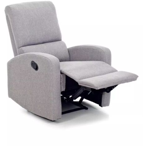 poltrona con recliner manuale fiorella grigio, 74x78x105 cm