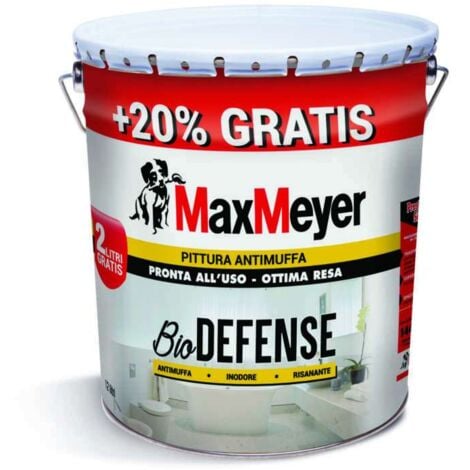 pittura antimuffa pronta all'uso biodefence 10lt + 2lt omaggio - max meyer