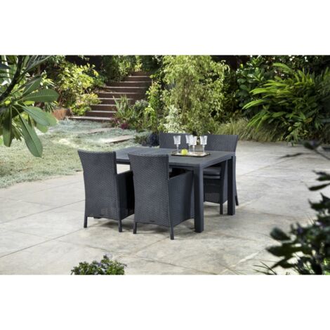 poltrona da giardino "iowa dining chair" con cuscino colore grafite, 89x60x62 cm - keter