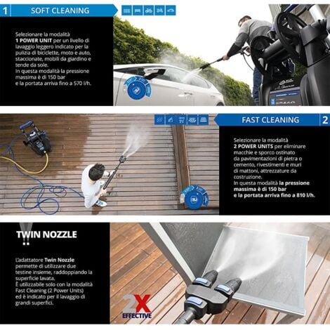 idropulitrice elettrica con doppia pompa annovi reverberi "dualtech 4.0" 150 bar 810 l/h 2500 w
