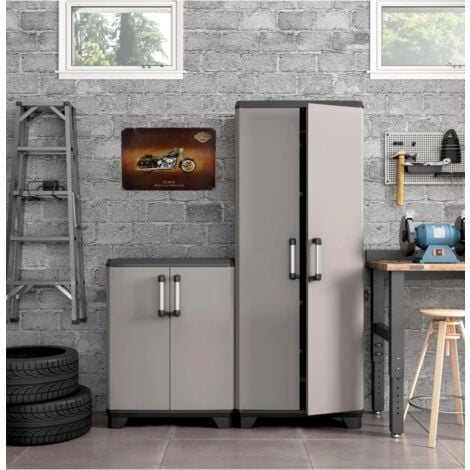 armadio in resina alto keter "sistema new" grigio 68x39x173 cm