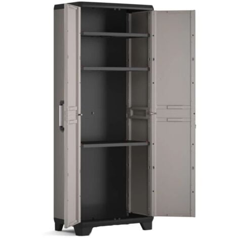 armadio in resina alto keter "sistema new" grigio 68x39x173 cm